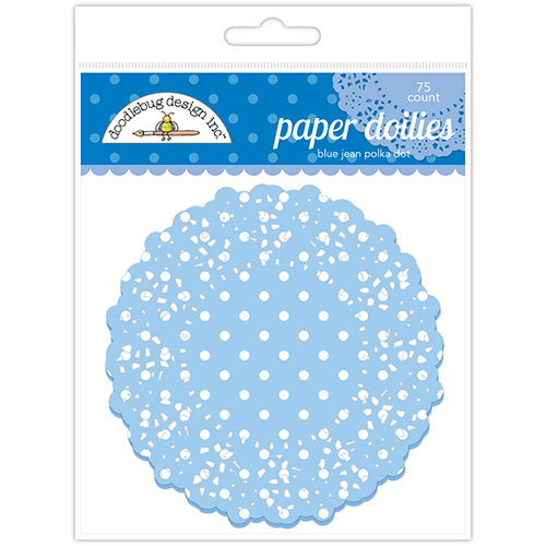 Doodlebug Designs - Paper Doilies - Polka Dot - Blue Jean