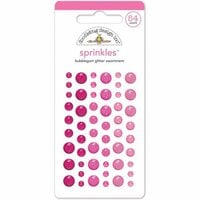 Doodlebug Design - Stickers - Glitter Sprinkles - Self Adhesive Enamel Dots - Bubblegum