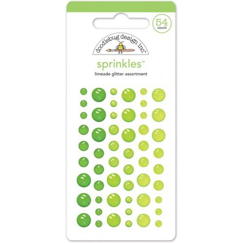 Doodlebug Design - Stickers - Glitter Sprinkles - Enamel Dots - Limeade