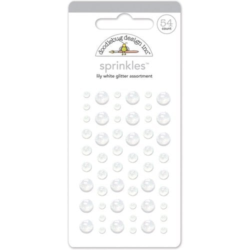 Doodlebug Design - Stickers - Glitter Sprinkles - Enamel Dots - Lily White