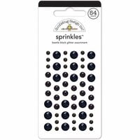 Doodlebug Design - Stickers - Glitter Sprinkles - Self Adhesive Enamel Dots - Beetle Black