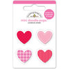 Doodlebug Design - Lovebugs Collection - Doodle-Pops - 3 Dimensional Cardstock Stickers - Mini - Be Mine
