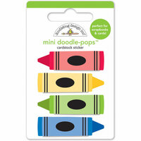 Doodlebug Design - Back to School Collection - Doodle-Pops - 3 Dimensional Cardstock Stickers - Mini - Colorful Crayons