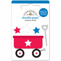 Doodlebug Design - Yankee Doodle Collection - Doodle-Pops - 3 Dimensional Cardstock Stickers - Little Red Wagon