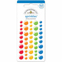 Doodlebug Design - Back to School Collection - Sprinkles - Self Adhesive Enamel Dots - Primary Assortment