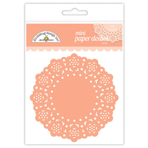 Doodlebug Design - Paper Doilies - Mini - Coral