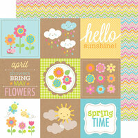 Doodlebug Design - Hello Sunshine Collection - 12 x 12 Double Sided Paper - Rainbow Chevron