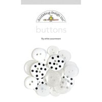 Doodlebug Design - Monochromatic Collection - Assorted Buttons - Lily White