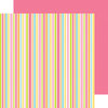 Doodlebug Design - Hello Sunshine Collection - 12 x 12 Double Sided Paper - Rainbow Ribbons