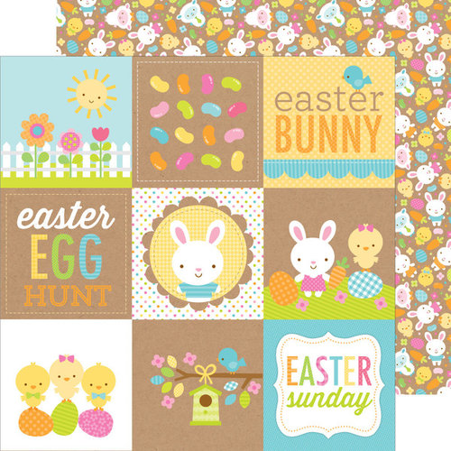 Doodlebug Design - Easter Parade Collection - 12 x 12 Double Sided Paper - Bunny and Friends