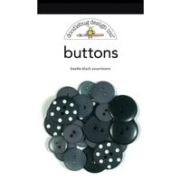 Doodlebug Design - Monochromatic Collection - Assorted Buttons - Beetle Black