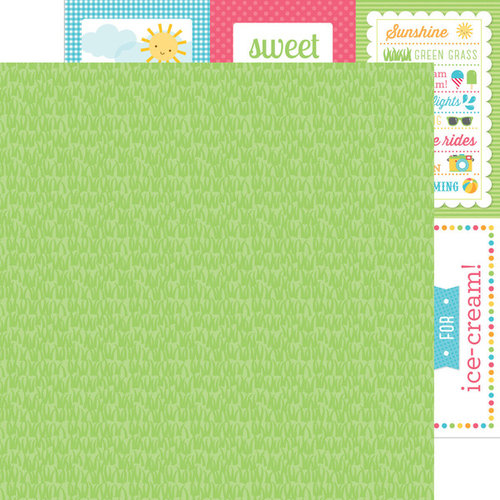 Doodlebug Design - Sun kissed Collection - 12 x 12 Double Sided Paper - Green Grass