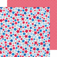 Doodlebug Design - Patriotic Picnic Collection - 12 x 12 Double Sided Paper - Patriotic Parade