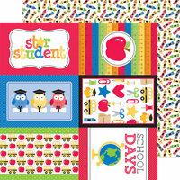 Doodlebug Design - Back to School Collection - 12 x 12 Double Sided Paper - Crayon Box