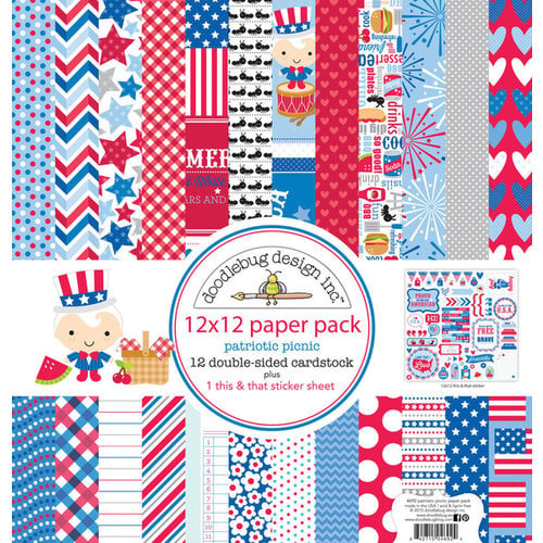 Doodlebug Design - Patriotic Picnic Collection - 12 x 12 Paper Pack