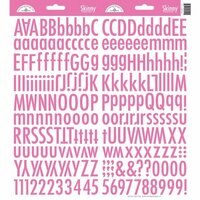 Doodlebug Design - Cardstock Stickers - Skinny Alphabet - Bubblegum