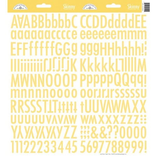 Doodlebug Design - Cardstock Stickers - Skinny Alphabet - Bumblebee