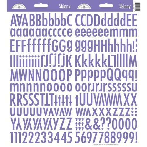 Doodlebug Design - Cardstock Stickers - Skinny Alphabet - Lilac