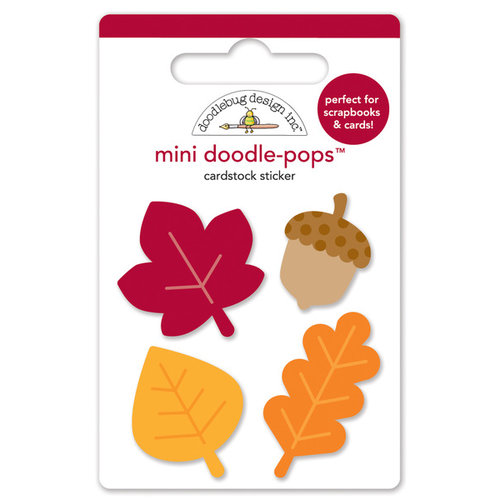 Doodlebug Design - Fall Friends Collection - Doodle-Pops - 3 Dimensional Cardstock Stickers - Little Leaves Min