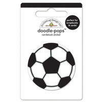 Doodlebug Design - Goal Collection - Doodle-Pops - 3 Dimensional Cardstock Stickers - Soccer Ball