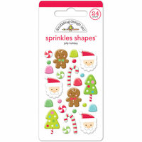 Doodlebug Design - Sugarplums Collection - Christmas - Sprinkles - Self Adhesive Enamel Shapes - Jolly Holiday