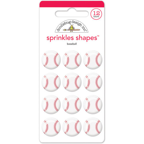 Doodlebug Design - Home Run Collection - Sprinkles - Self Adhesive Enamel Shapes - Baseball