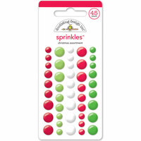 Doodlebug Design - Sugarplums Collection - Christmas - Sprinkles - Self Adhesive Enamel Dots - Christmas Assortment