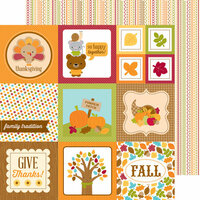 Doodlebug Design - Fall Friends Collection - 12 x 12 Double Sided Paper - Give Thanks