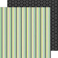 Doodlebug Design - Goal Collection - 12 x 12 Double Sided Paper - Soccer Stripe