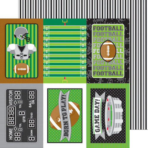 Doodlebug Design - Touchdown Collection - 12 x 12 Double Sided Paper - Sidelines