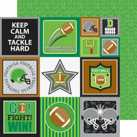 Doodlebug Design - Touchdown Collection - 12 x 12 Double Sided Paper - Football Field