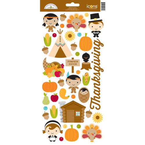 Doodlebug Design - Fall Friends Collection - Cardstock Stickers - Give Thanks