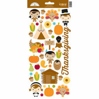 Doodlebug Design - Fall Friends Collection - Cardstock Stickers - Give Thanks