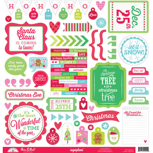 Doodlebug Design - Sugarplums Collection - Christmas - 12 x 12 Cardstock Stickers - This and That