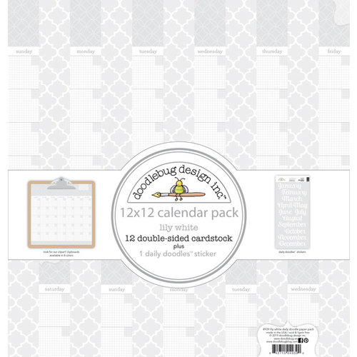 Doodlebug Design - Daily Doodles Collection - 12 x 12 Assortment Pack - Lily White