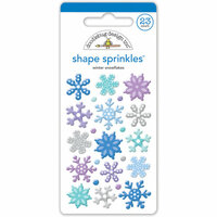 Doodlebug Design - Polar Pals Collection - Sprinkles - Self Adhesive Enamel Shapes - Winter Snowflak