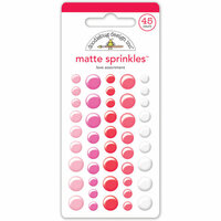 Doodlebug Design - Sweet Things Collection - Matte Sprinkles - Self Adhesive Enamel Dots - Love Assortment