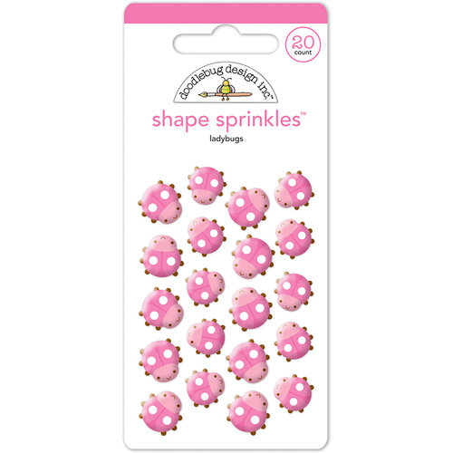 Doodlebug Design - Spring Garden Collection - Sprinkles - Self Adhesive Enamel Shapes - Ladybugs