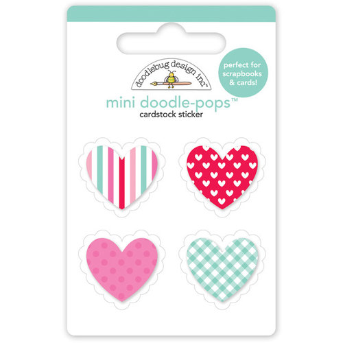 Doodlebug Design - Sweet Things Collection - Doodle-Pops - 3 Dimensional Cardstock Stickers - Valentines Mini