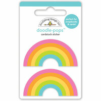 Doodlebug Design - Doodle-Pops - 3 Dimensional Cardstock Stickers - Double Rainbow