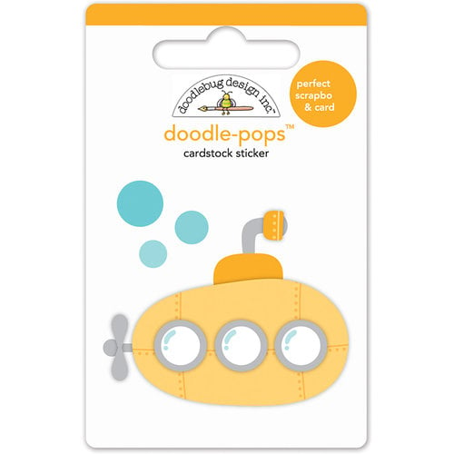 Doodlebug Design - Anchors Aweigh Collection - Doodle-Pops - 3 Dimensional Cardstock Stickers - Yellow Submarine