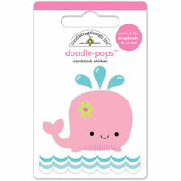 Doodlebug Design - Under the Sea Collection - Doodle-Pops - 3 Dimensional Cardstock Stickers - Winnie Whale