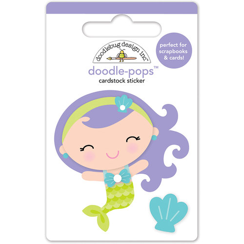Doodlebug Design - Under the Sea Collection - Doodle-Pops - 3 Dimensional Cardstock Stickers - Mini Mermaid
