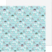 Doodlebug Design - Polar Pals Collection - 12 x 12 Double Sided Paper - Floating Friends