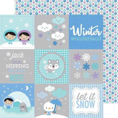 Doodlebug Design - Polar Pals Collection - 12 x 12 Double Sided Paper - Snow Dots