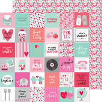 Doodlebug Design - Sweet Things Collection - 12 x 12 Double Sided Paper - Tiny Valentines