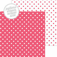 Doodlebug Design - 12 x 12 Double Sided Paper - Swiss Dot Petite Print - Cherry