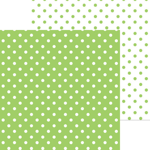 Doodlebug Design - 12 x 12 Double Sided Paper - Swiss Dot Petite Prints - Limeade