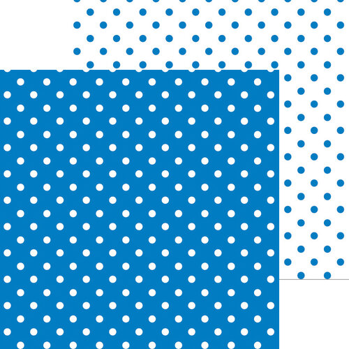 Doodlebug Design - 12 x 12 Double Sided Paper - Swiss Dot Petite Prints - Blue Jean
