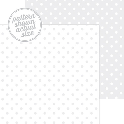 Doodlebug Design - 12 x 12 Double Sided Paper - Swiss Dot Petite Print - Lily White